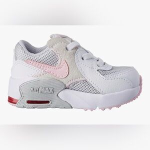 Nike Kids Air Max White and Pink Sneakers - Size 5C